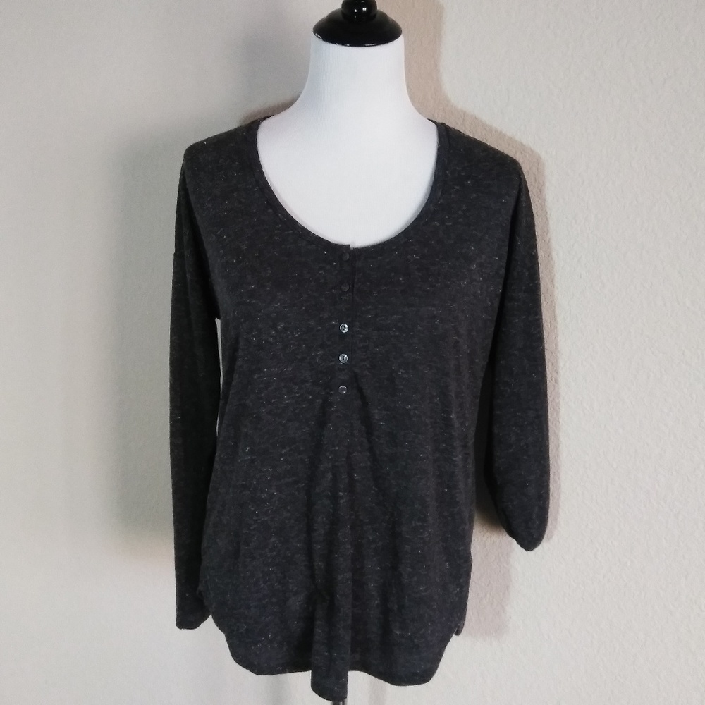 Victoria's Secret Gray 5 Button Blouse Sz Small
